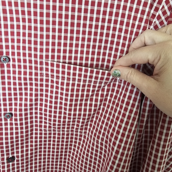 Robert Talbott Carmel Red White Plaid Button Down Long Sleeve Shirt Size L Large - Picture 4 of 12